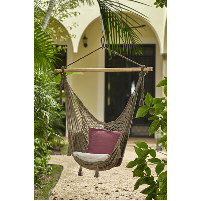 Extra Large Outdoor Cotton Mexican Hammock Chair In Cedar Colour