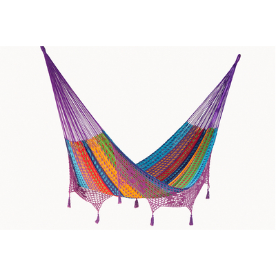Cotton Hammock With Crocheted Tassels - King Size Colorina