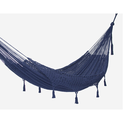 Outdoor Undercover Cotton Hammock Queen Size Blue