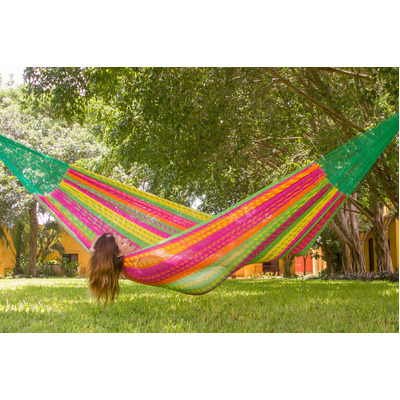  King Size Outdoor Cotton Mexican Hammock in Radiante Colour