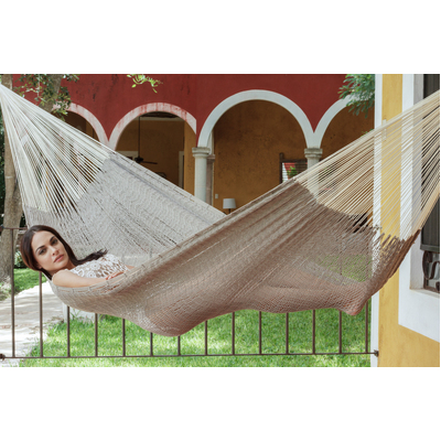 King Size Outdoor Cotton Mexican Hammock in Dream Sands Colour