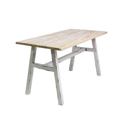 Steel Dining Table With Ash Wood Top   