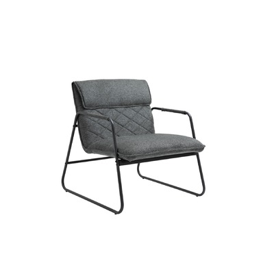 Dark Grey Linen Upholstered Armchair