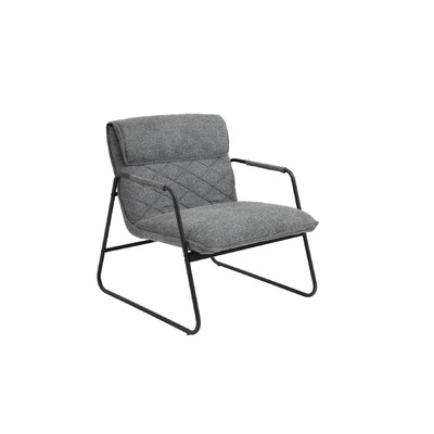 Grey Linen Upholstered Armchair Lounge Chair