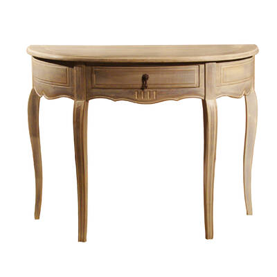 Wash White Louis XV Half Moon Coffee Table