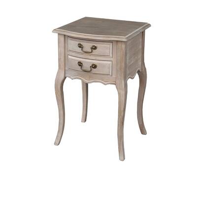 Wash White Louis XV Bedside Table