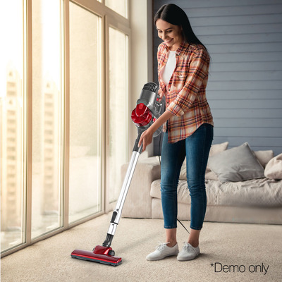 Stick Vacuum Cleaner Handstick Handheld Bagless Vac Corded 450W Red