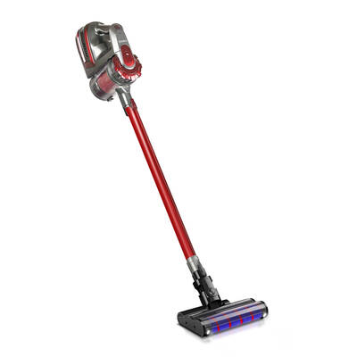 Devanti 150W Stick Handstick Handheld Cordless Vacuum Cleaner 2-Speed with Headlight Red