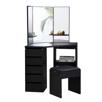 Mirror Jewellery Organiser with 5 Drawers