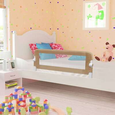 Toddler Safety Bed Rail Taupe Polyester