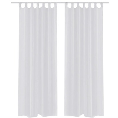 White Sheer Curtain,2 pcs