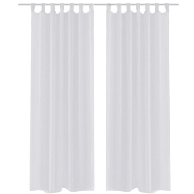 White Sheer Curtain--2  pcs