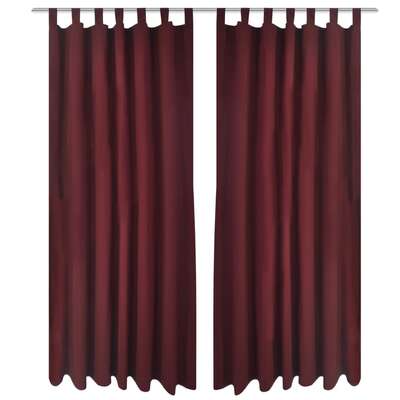 2 pcs Micro-Satin Curtains with Loops(Bordeau)   