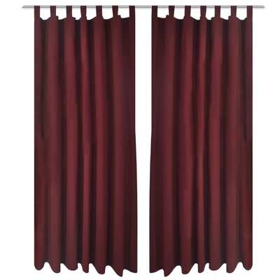 2 pcs Bordeau Micro-Satin Curtains with Loops   