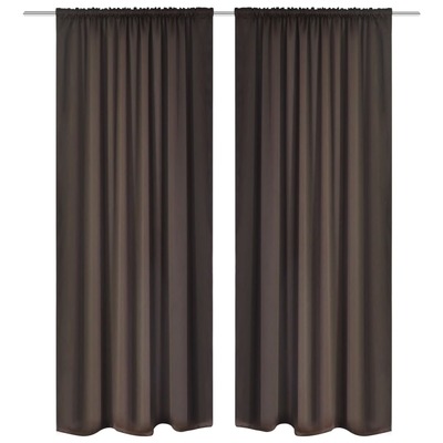 Blackout Curtains 2 pcs Slot-Headed Brown