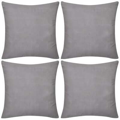 4 Cushion Covers Cotton Grey      