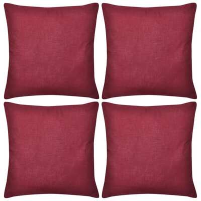 4 Cushion Covers Cotton( Burgundy )    