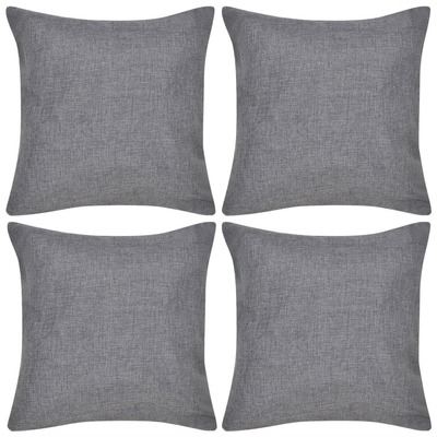 4 Cushion Covers Linen-look Anthracite     