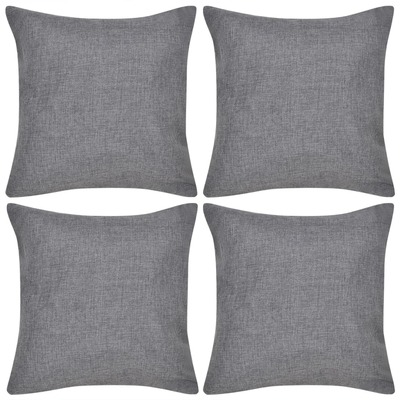 4 Cushion Covers Linen-look ( Anthracite )   