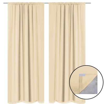 Blackout Curtains 2 pcs Double Layer  Beige