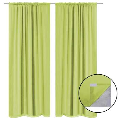 Blackout Curtains 2 pcs Double Layer  Green