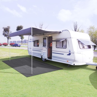 Tent Carpet Fabric mesh with PVC foam coating ( Anthracite)