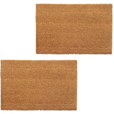 Doormats 2 pcs Coir 17 mm Natural