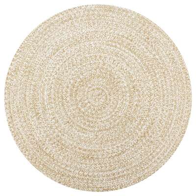 Handmade Rug White and Natural