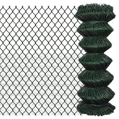 Chain Link Fence Galvanised Steel Green Colour