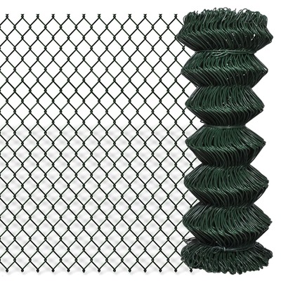 Chain Link Fence Galvanised Steel Green Colour