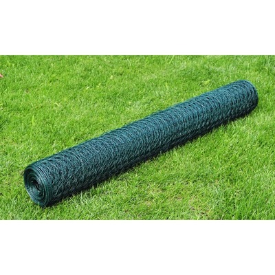 Chicken Wire Fence Galvanised with PVC Coating Green