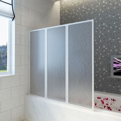 Shower Bath Screen Wall 3 Panels Foldable S