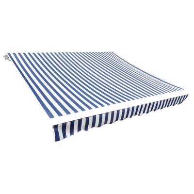 Awning Top Sunshade Canvas Blue & White M