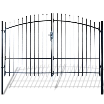 Double Door Fence Gate with Spear Top 