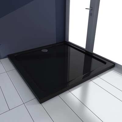 Square ABS Shower Base Tray Black    