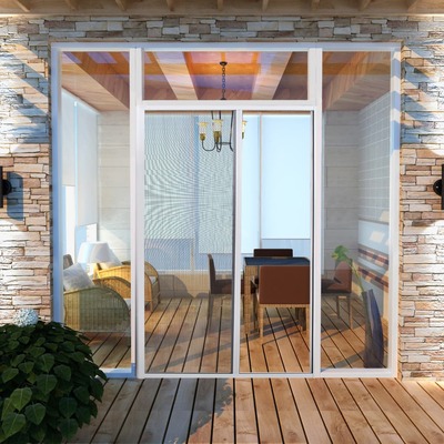 White Sliding Insect Screen for Doors 