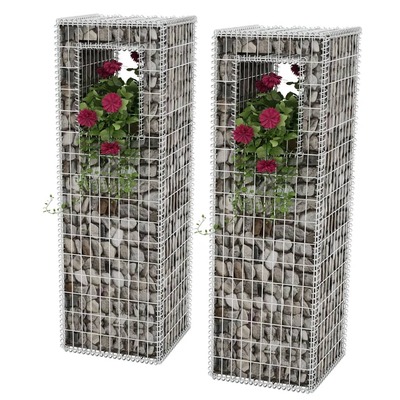 Gabion Basket Posts/Planters 2 pcs - Steel  