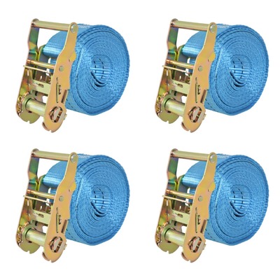 Ratchet Tie Down Straps 4 pcs 2 Tonnes Blue