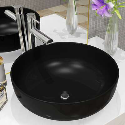 Basin Ceramic Round (Black) 