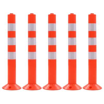 Traffic Control Bollards 5 pcs Plastic 75 cm