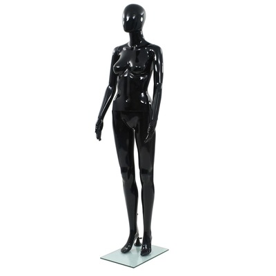 Full Body Female Mannequin with Glass Base Black 175 cm