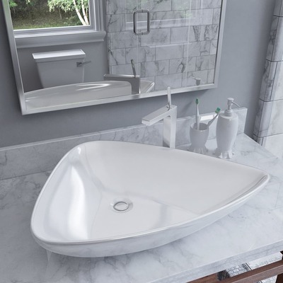 Basin Ceramic White Triangle 