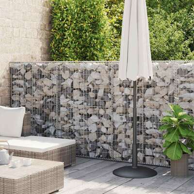 Gabion Wall with Covers Galvanised Steel [Silver]