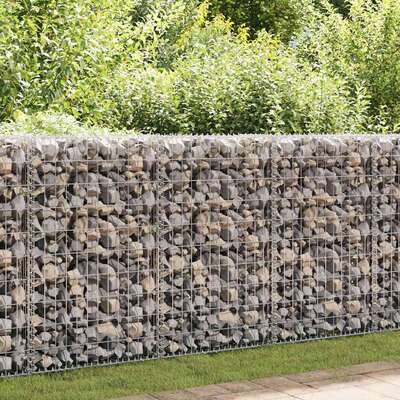 Gabion Wall with Covers Galvanised Steel M