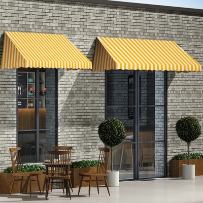 Bistro Awning Orange and White S