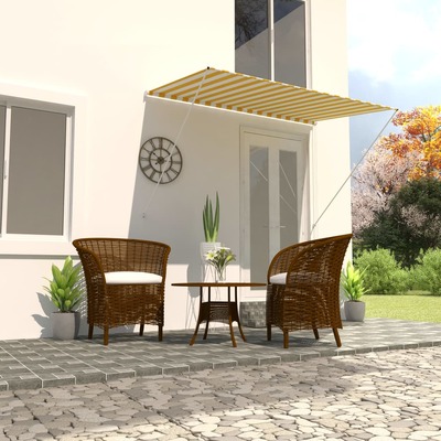 Retractable Awning Yellow and White M
