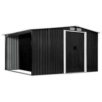 Garden Shed with Sliding Doors Steel (Anthracite) 