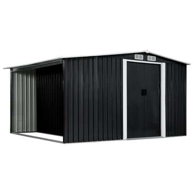 Garden Shed with Sliding Doors Steel-Anthracite 