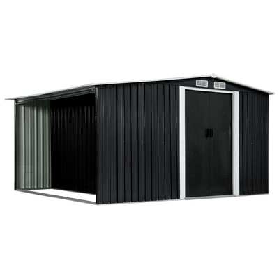Garden Shed with Sliding Doors Steel--Anthracite 