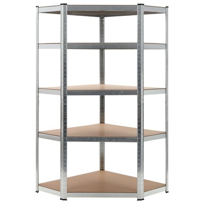 Storage Shelf Silver Steel and  MDF